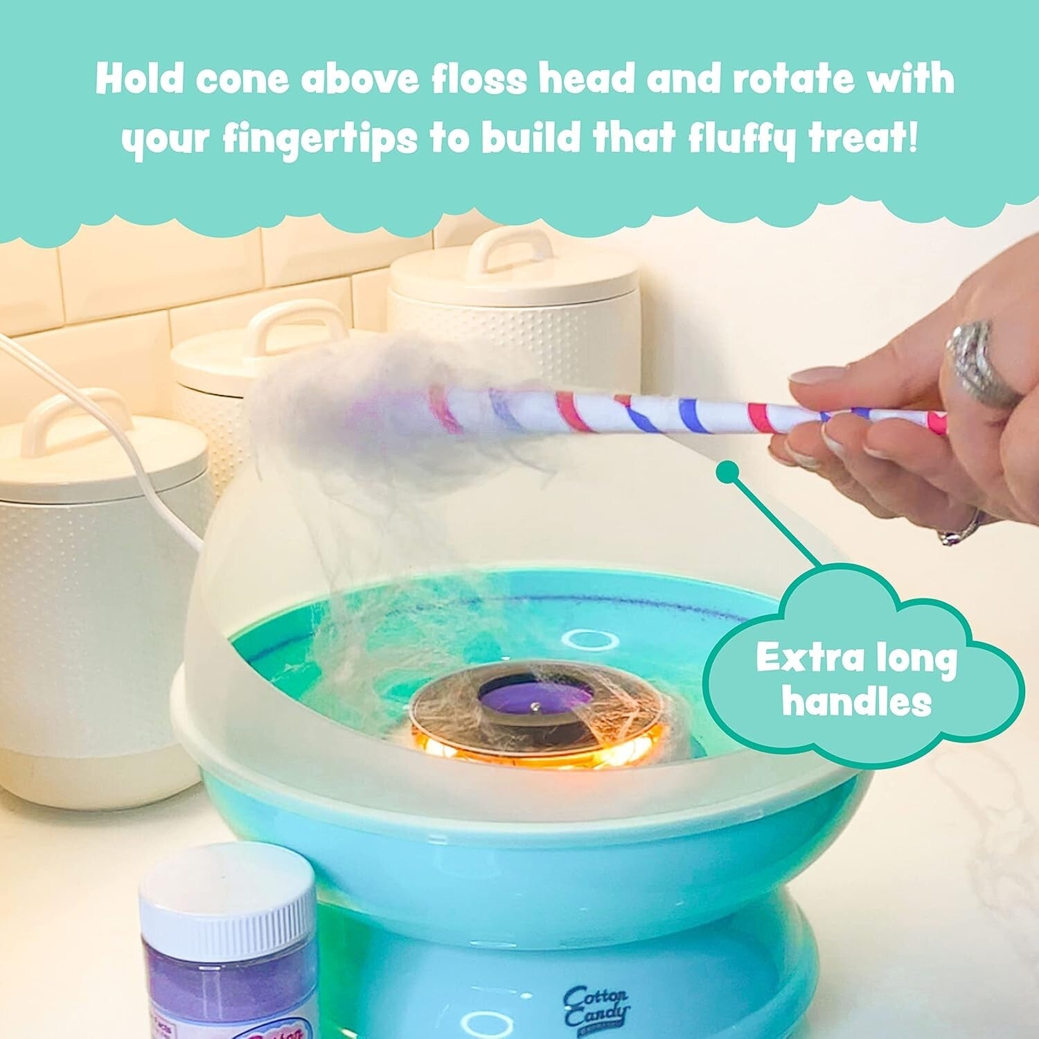 Easy-Clean Cotton Candy Maker with Floss Sugar Kit - Celebrate with Flavor!
