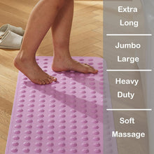 Load image into Gallery viewer, Washable Non-Toxic Bath Mat 18x40 - Light Purple Silicone for Excellent Grip