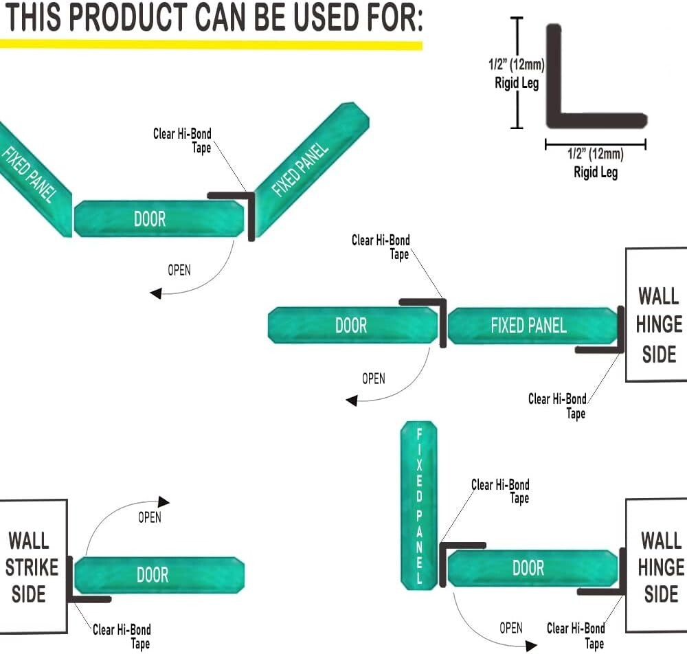 Professional Grade L-Shaped Shower Door Seal Strip for Frameless Applications