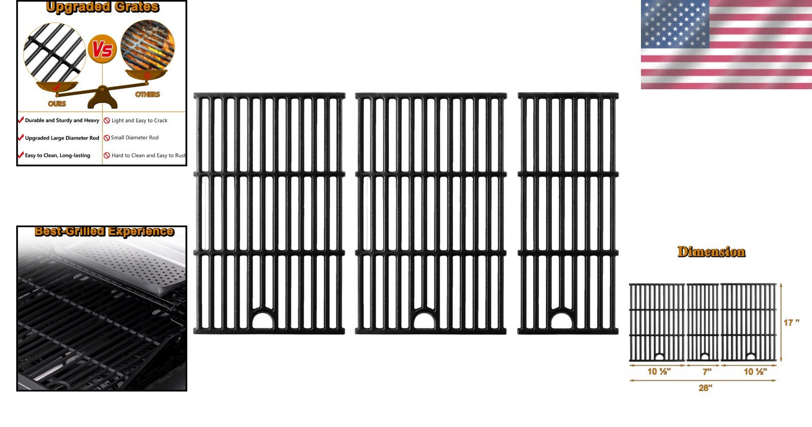 Durable Replacement Grill Grates for Charbroil Performance 5 Burner Models