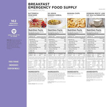 Load image into Gallery viewer, Nutritious 162 Serving Breakfast Emergency Food Supply - 30 Year Shelf Life