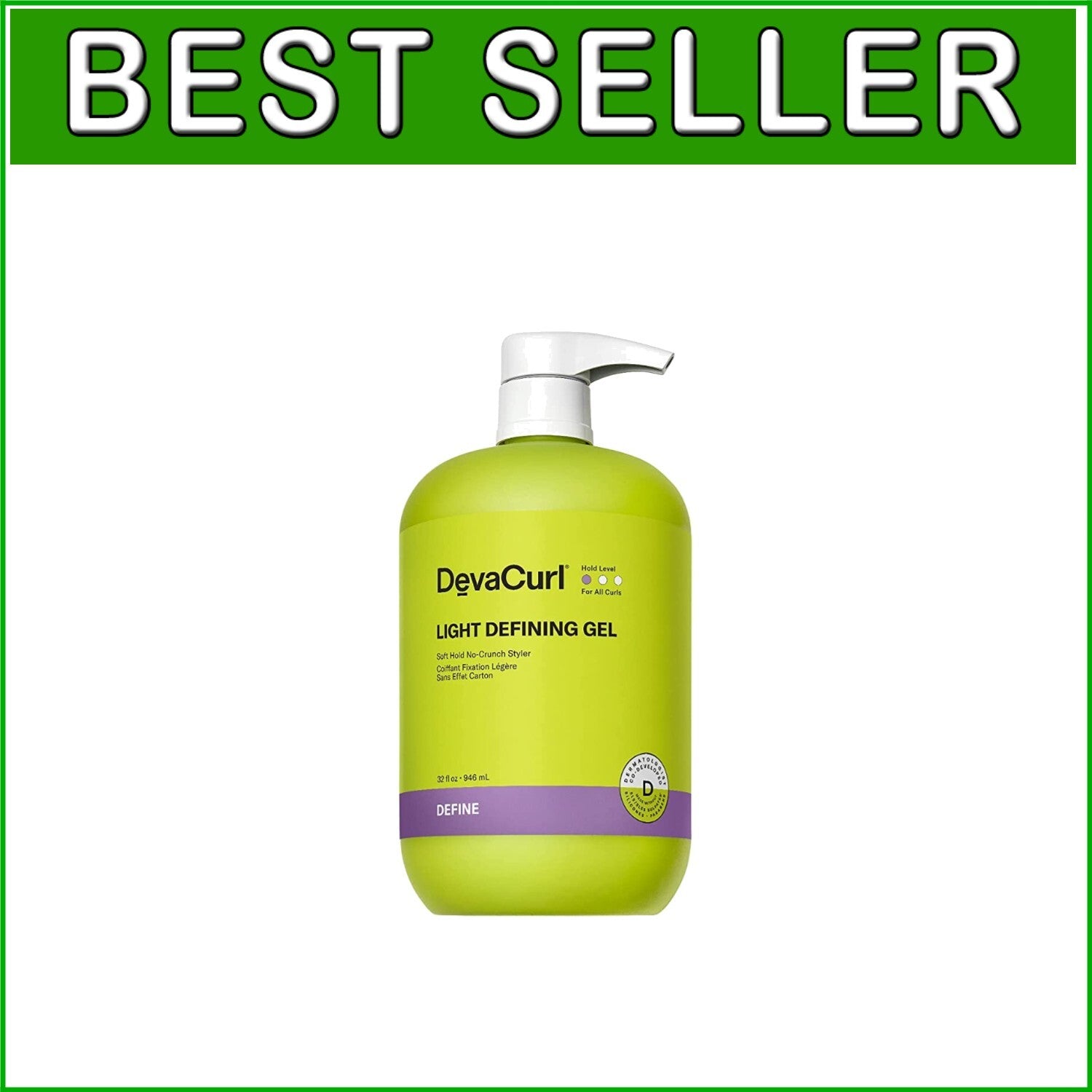 Frizz Control Gel for Curly Hair - Soft Hold with Natural Texture and 946ml