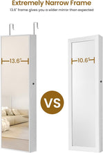 Load image into Gallery viewer, Polished Jewelry Armoire - 8 LED Lighted Full-Length Mirror Storage Solution