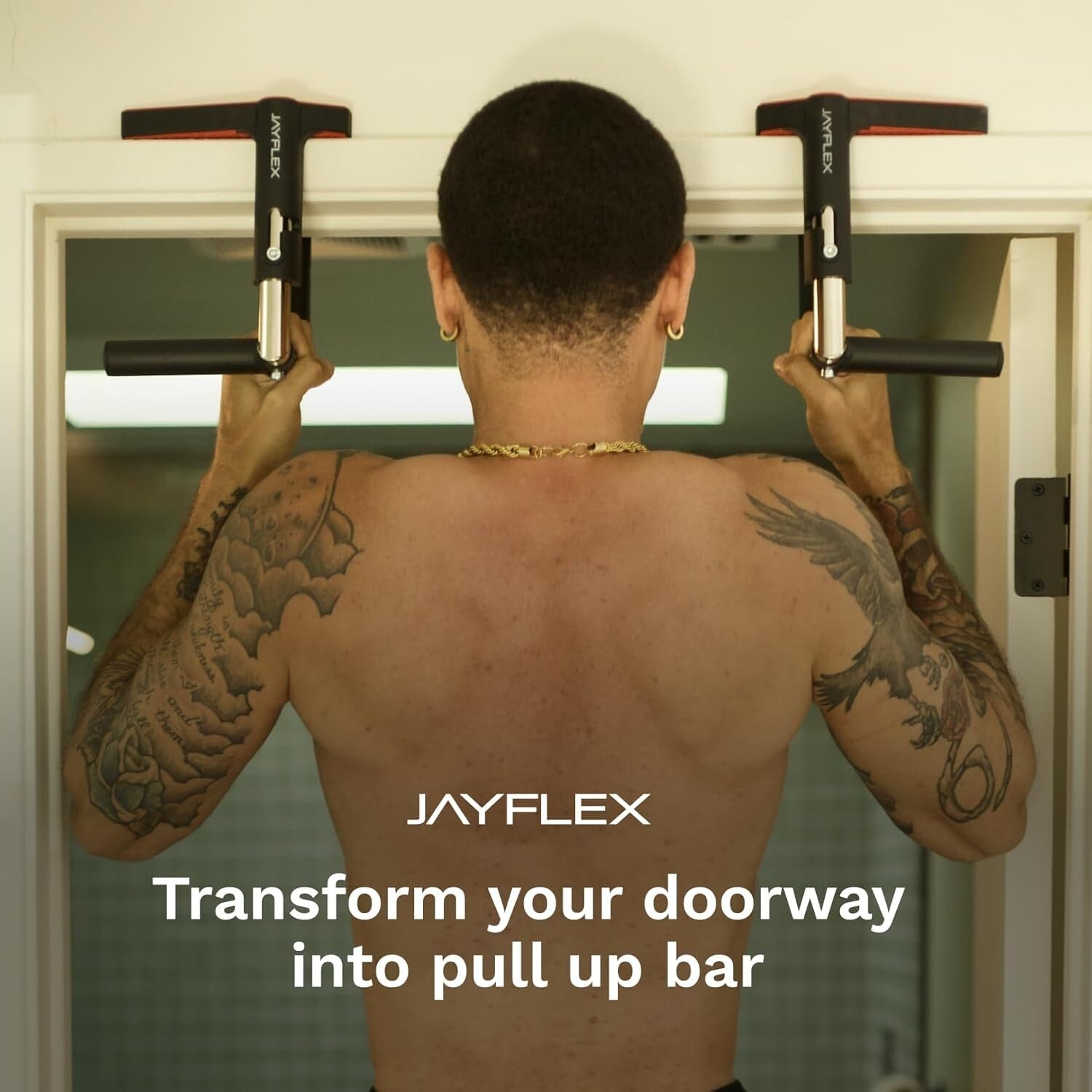 CrossGrips Door Pull Up Bar - No Screw Lightweight Fitness Solution for Adults