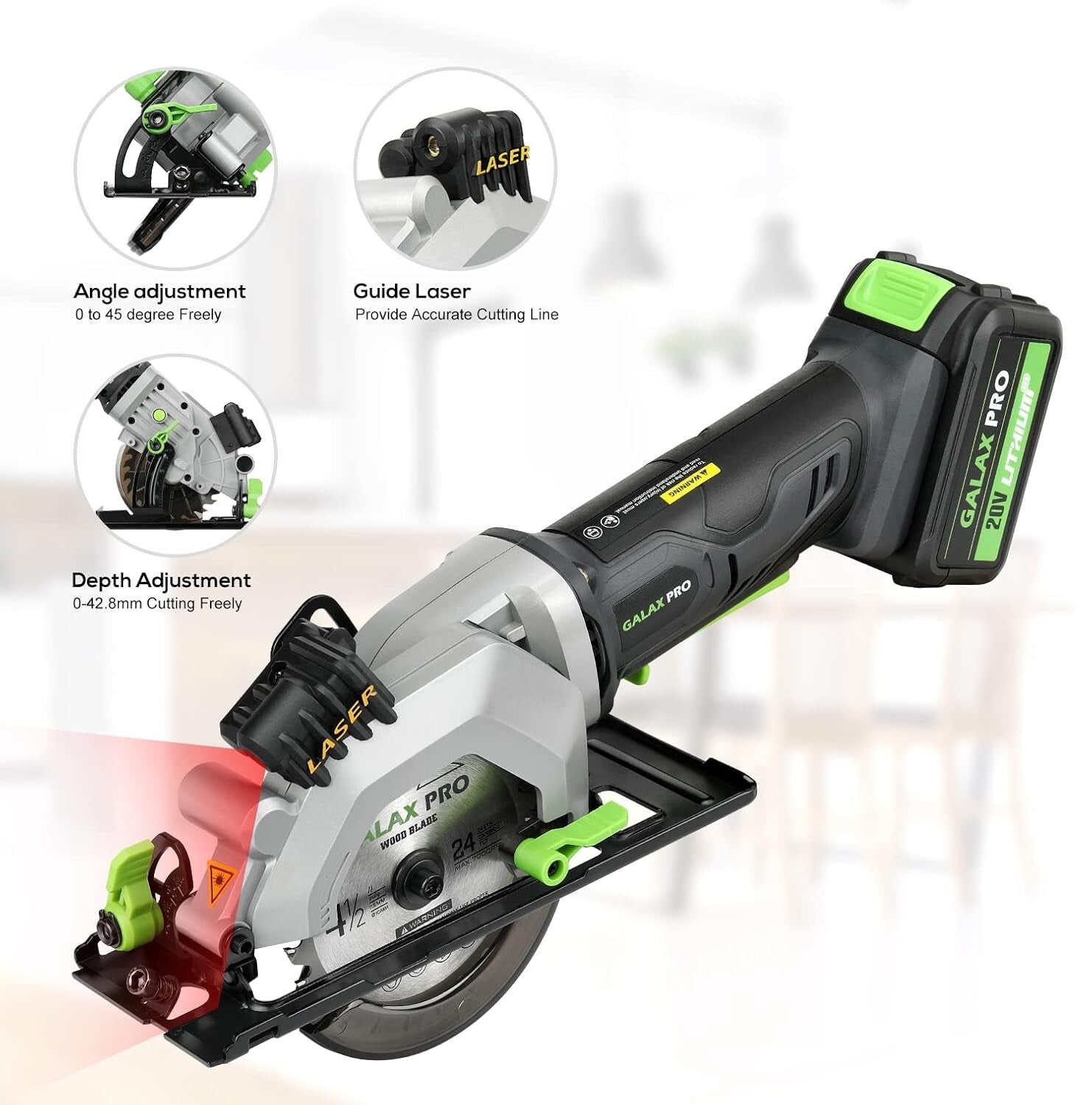 Cordless Circular & Reciprocating Saw Kit with Battery, Charger, 7 Blades & Bag