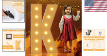 Load image into Gallery viewer, 4FT Light Up Letter K - Elegant Marquee Decor for Parties and Celebrations