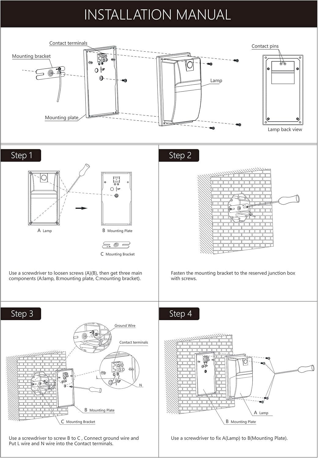 18W Waterproof LED Wall Pack Lights for Garage & Porch 2-Pack, 5000K Brightness