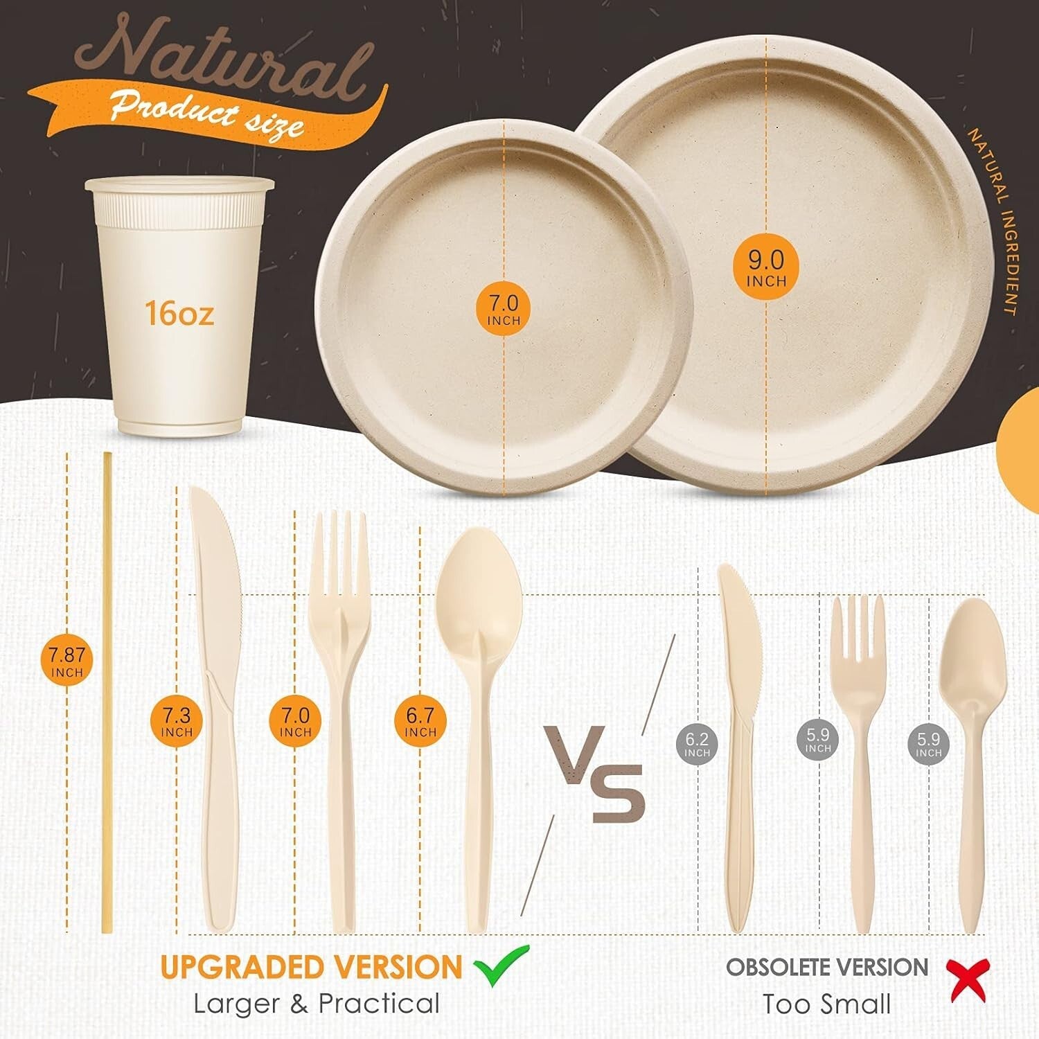 All-in-One Biodegradable Plates and Cutlery Set - Perfect for Weddings & Parties