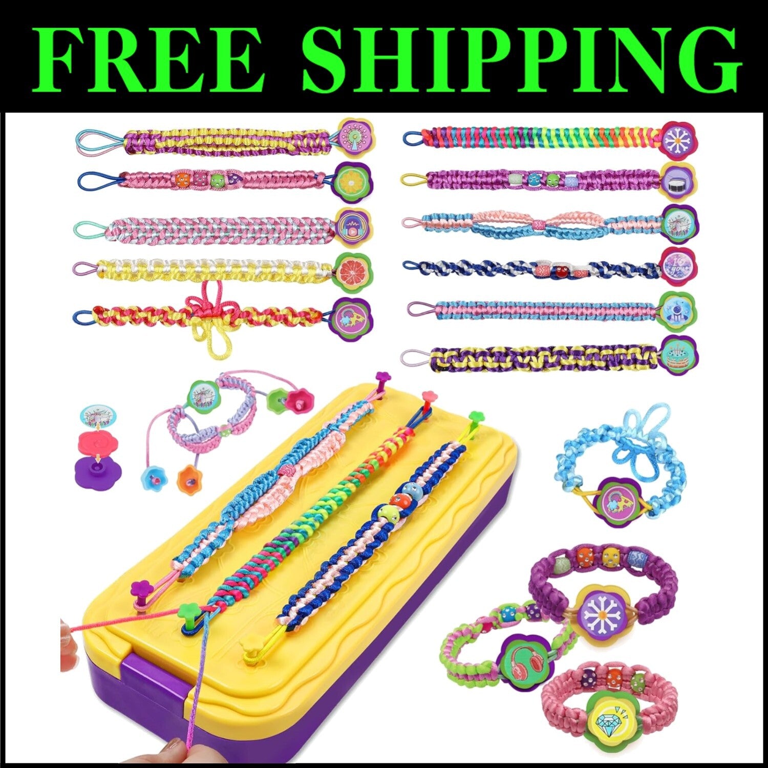 Fun DIY Bracelet Maker Kit with Charms - Perfect Birthday Gift for Girls 7-12