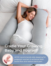Load image into Gallery viewer, Comfortable U-Shaped Maternity Pillow with Removable Cooling Cover - 57 Inch