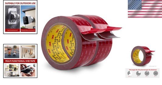Double-Sided Heavy Duty Mounting Tape 2" x 15.4Ft - Seamless & Reliable Bonding