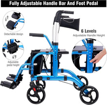 Load image into Gallery viewer, Compact Foldable 2-in-1 Senior Walker with Padded Seat &amp; Reversible Backrest