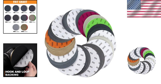 150 Pack Assorted 6-Inch Silicon Carbide Sanding Discs for Wet/Dry Polishing