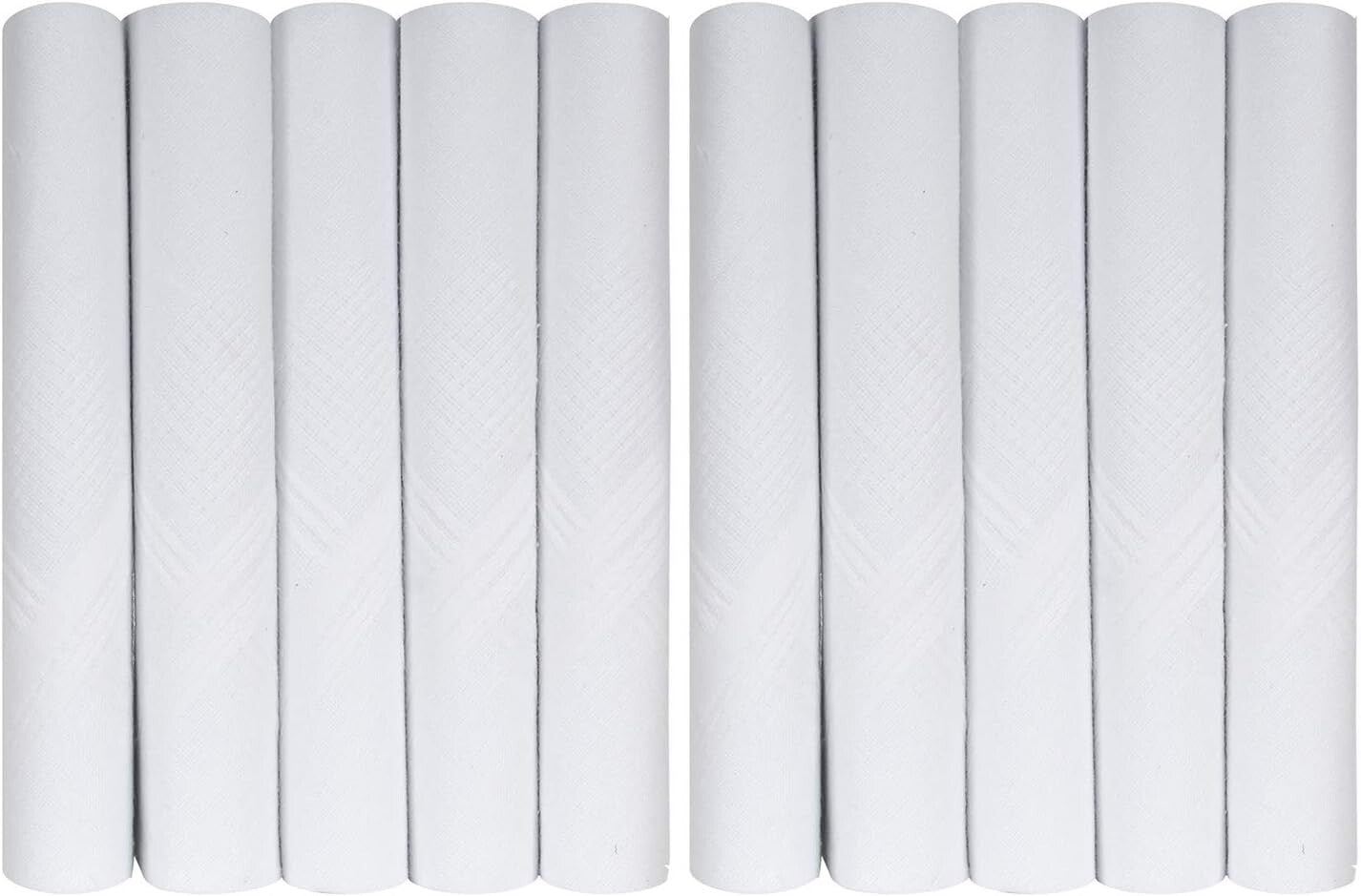 10 Luxurious 100% Cotton Handkerchiefs - Machine Washable, 46cm for Everyday Use