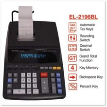 Load image into Gallery viewer, Elegant 12-Digit Desktop Printing Calculator with Large Blue Fluorescent Display