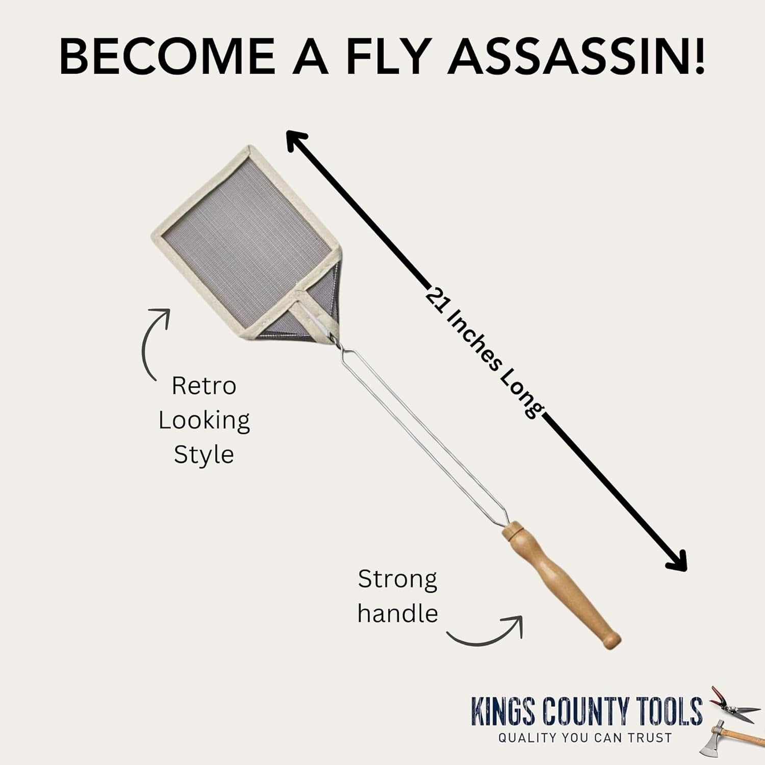 Classic 5-Pack Wire Frame Fly Swatters with Wooden Handles and Strong Mesh