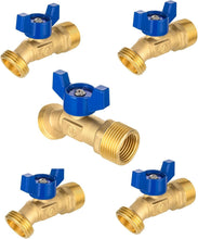 Load image into Gallery viewer, Pack of 5 Brass 1/4-Turn Outdoor Spigot Valves - Efficient Hose Bibb Connectors