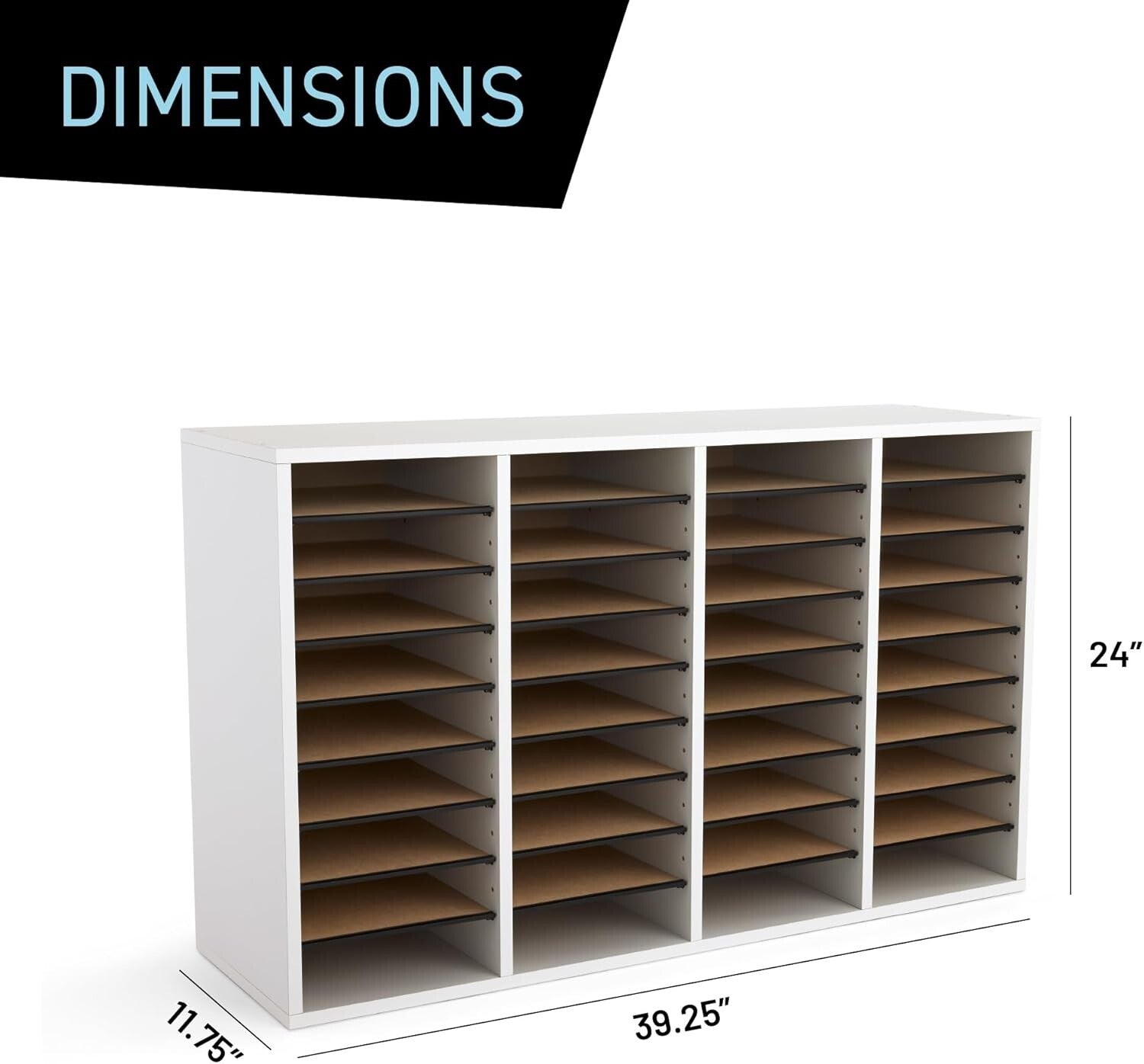 Sturdy Adjustable Literature Organizer - 36 Compartment Solution for Home Office
