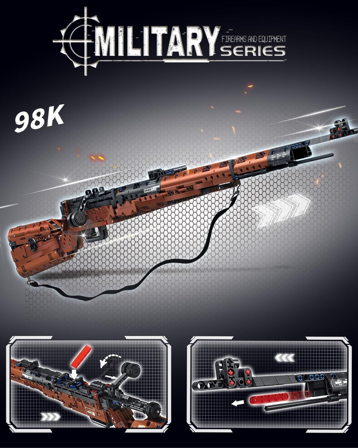 Collectible 1:1 Sniper Gun Building Blocks Set - Creative Military Display