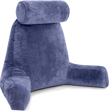 Load image into Gallery viewer, Versatile XXL Dark Blue Reading Pillow with Neck Support - Perfect for Lounging