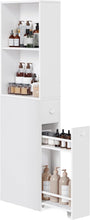 Load image into Gallery viewer, Slim White Bathroom Cabinet with Stable Construction - Perfect for Small Spaces