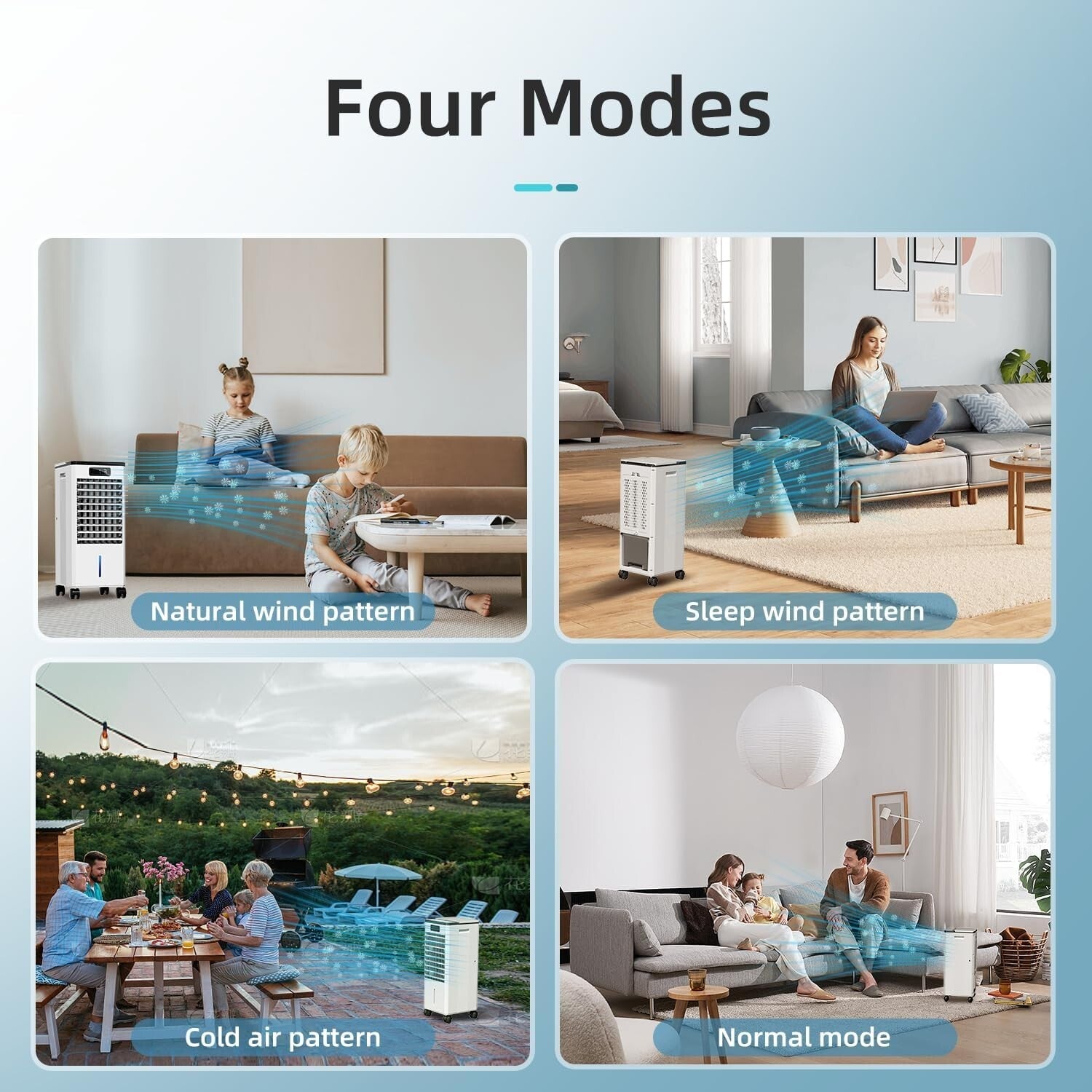 Adjustable Speed Evaporative Air Cooler - Remote Control & Touch Operation