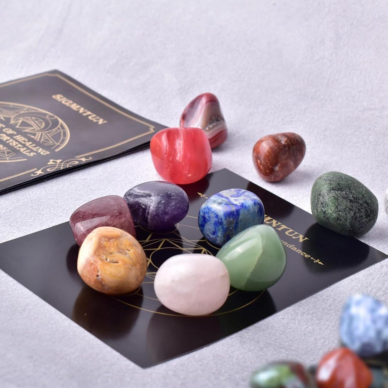 Extra Large Polished Stone Set: 25 Mixed Gemstones for Reiki & Chakra Balancing