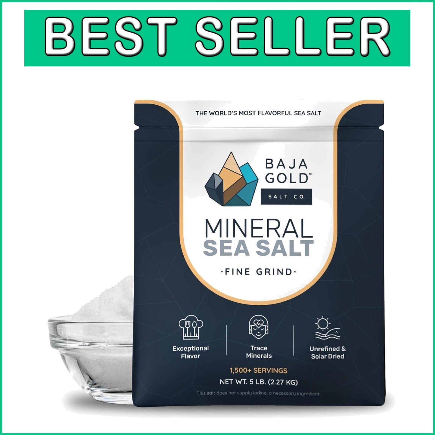 Traditional Harvested Mineral Sea Salt – 5 lb for Rich Flavor in Culinary Dishes