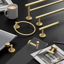 Load image into Gallery viewer, Sturdy Weighted Brushed Brass Toilet Tissue Holder - Elegant Bathroom Accessory