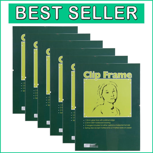 6-Pack Modern Low-Profile Clip Frames - 9x12 Minimalist Picture Frames