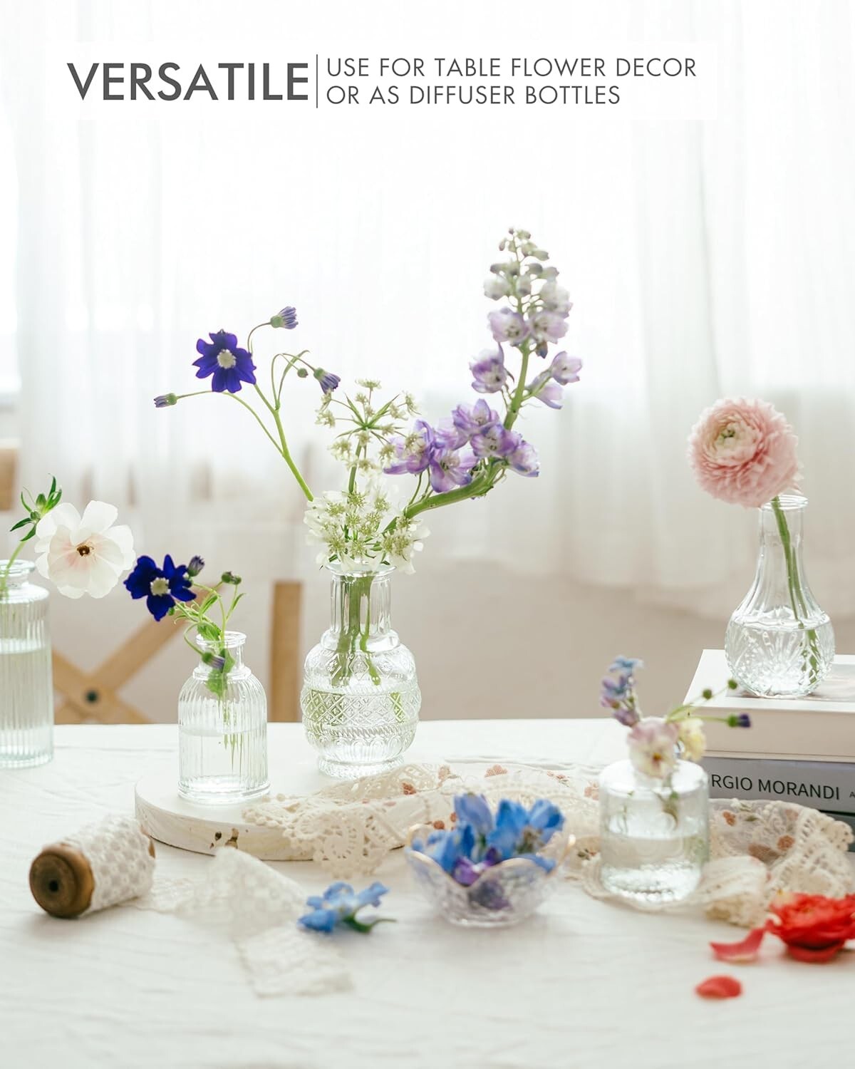 Charming Set of 32 Clear Glass Bud Vases – Ideal for Centerpieces and Gifts