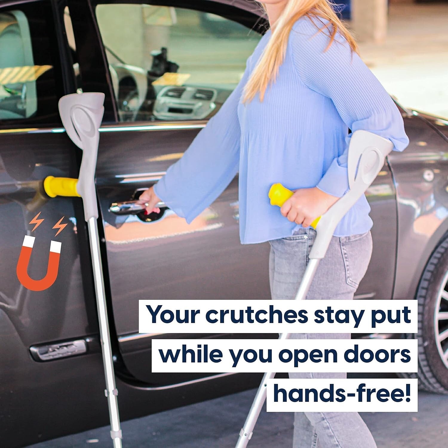 Ergonomic Crutch Handle Grips with Easy-Clean Silicone - Set of 2, Prevent Falls