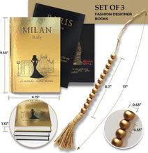Load image into Gallery viewer, Stylish Decorative Book Set of 3 with Gold Accents - Perfect for Gift Giving