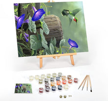 Load image into Gallery viewer, Premium Paint by Numbers Kit for Adults: Hummingbird Canvas with Easel &amp; Brushes