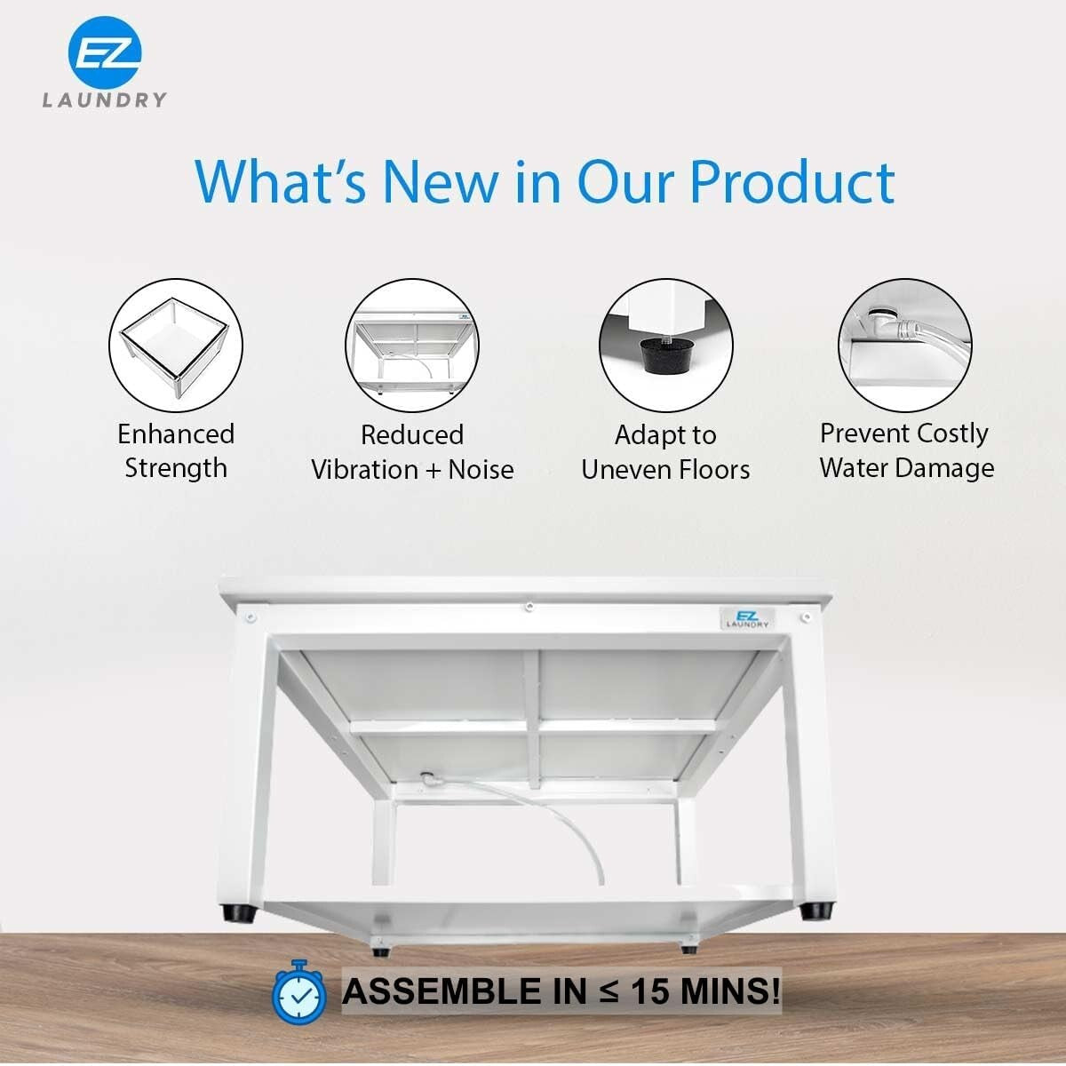 Premium 29” Laundry Pedestal with Drain Pan - Elevate Washers & Dryers Securely