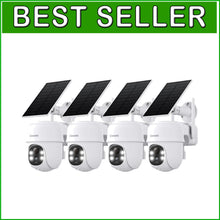 Load image into Gallery viewer, 4-Pack 2K Solar Outdoor Security Cameras with 360° PTZ &amp; Color Night Vision