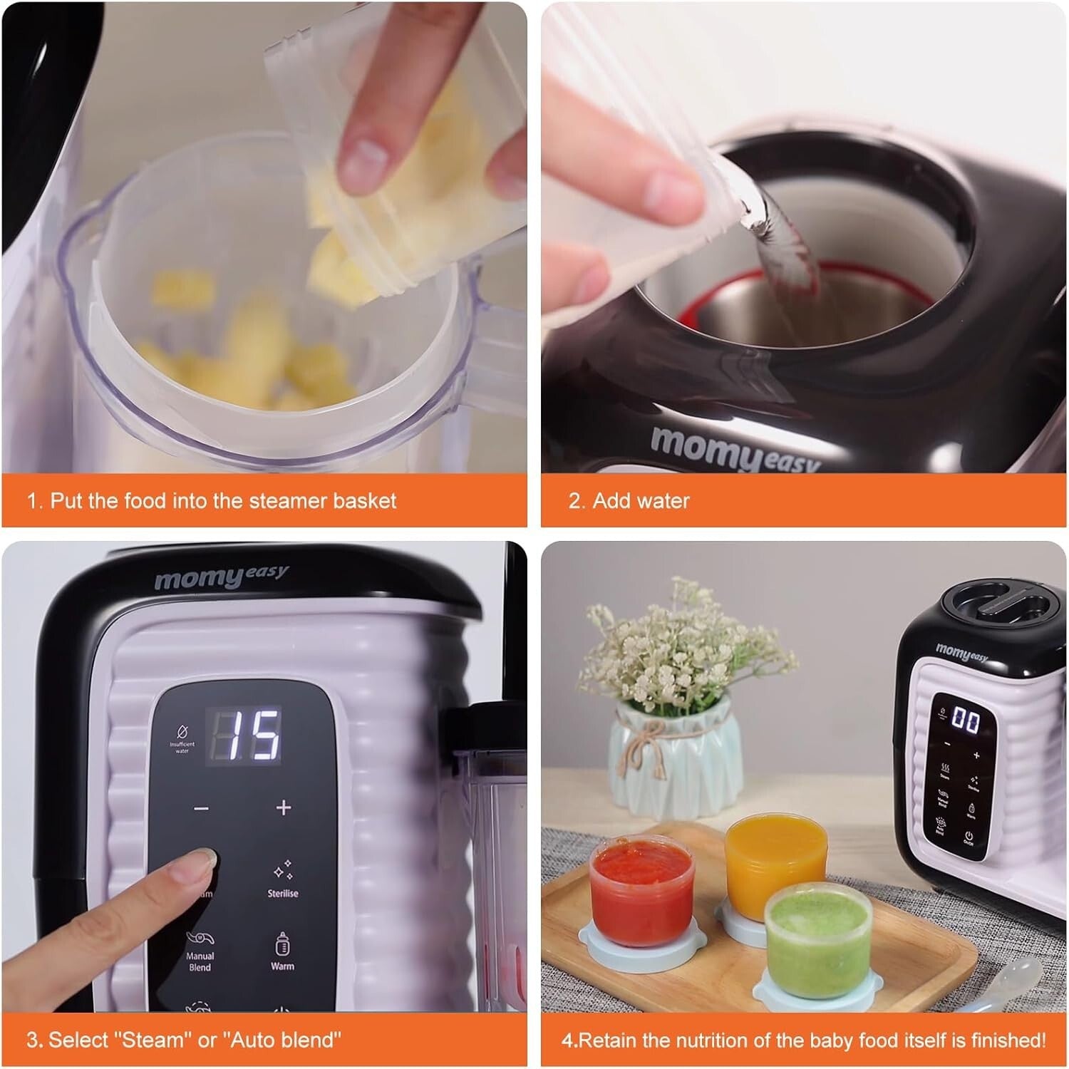 All-in-One Baby Food Maker: Steamer, Chopper & Warmer with Nutrient Preservation