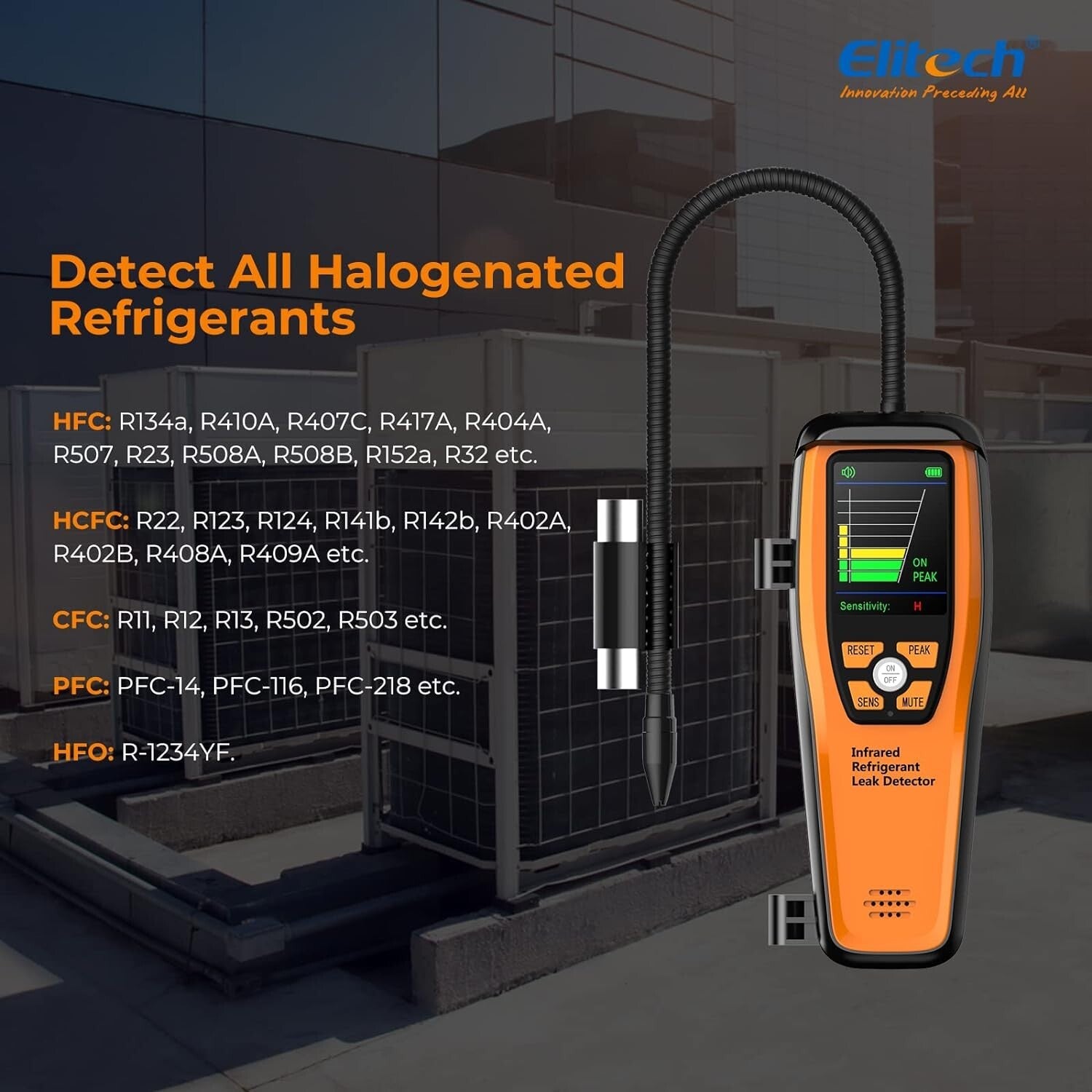 Professional HVAC Leak Detector with Infrared Sensor & 2.8" Display for Accuracy