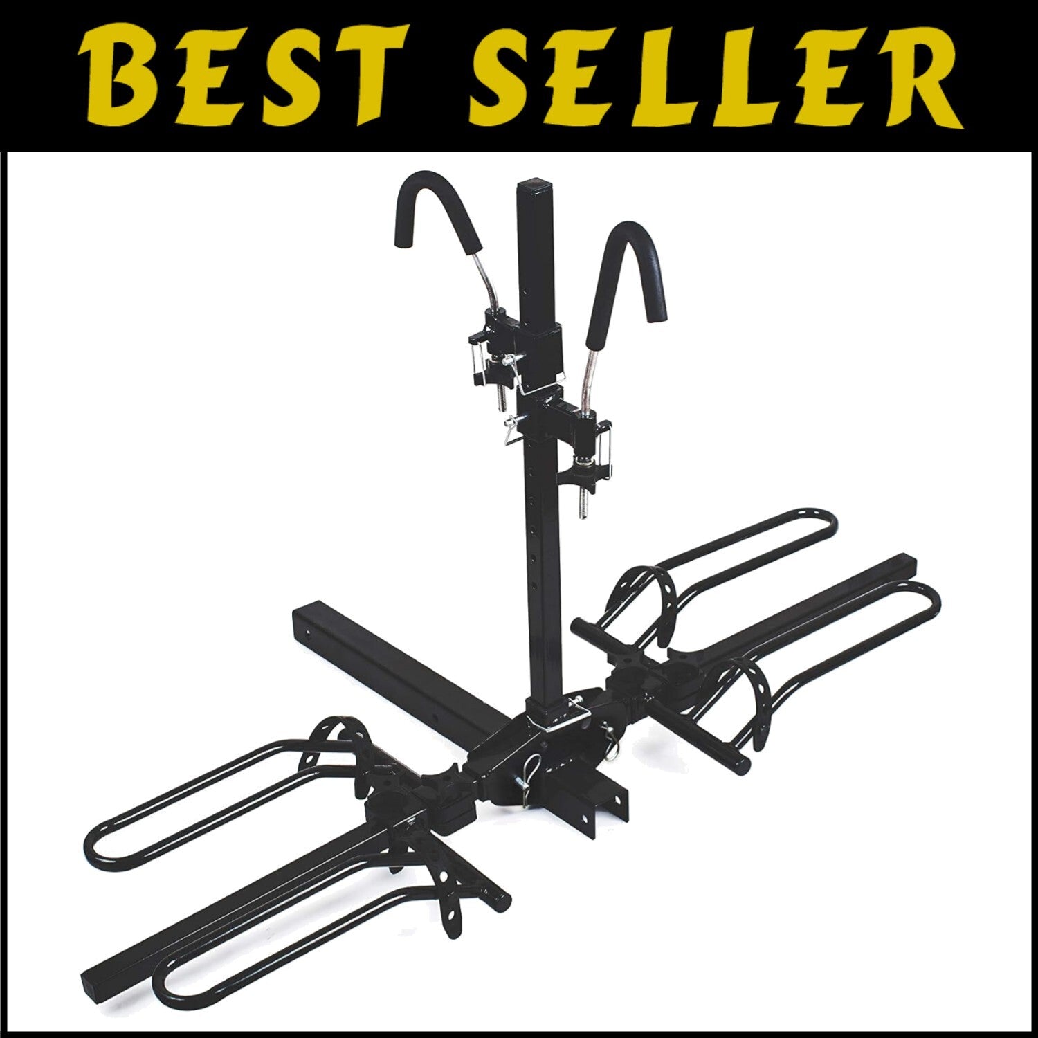 Compact 2-Bike Hitch Mount Platform with Secure Clamp for Easy Transportation