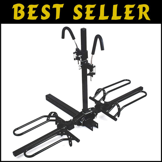 Compact 2-Bike Hitch Mount Platform with Secure Clamp for Easy Transportation