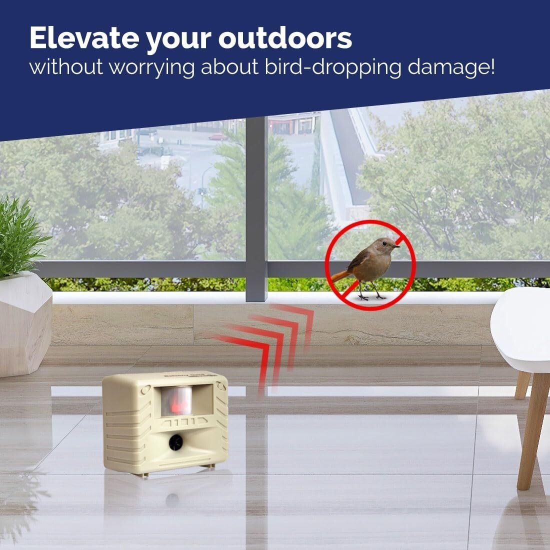 Adjustable Ultrasonic Bird Repeller - Safe and Effective Outdoor Protection