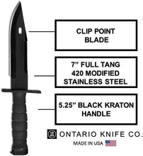 Load image into Gallery viewer, Durable M9 Bayonet and Scabbard - Ambidextrous Tactical Survival Tool