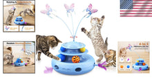 Load image into Gallery viewer, Rechargeable Touch-Activated Cat Toy: 4-in-1 Game with Feather Movement &amp; Balls