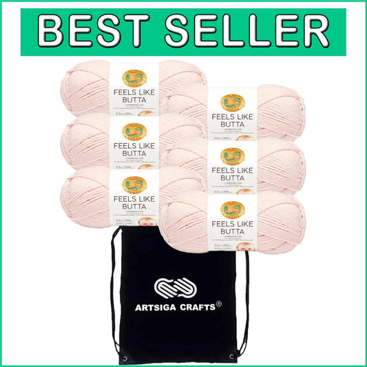 Premium 6-Skein Pink Yarn Bundle - Machine Washable & Easy Carry Project Bag