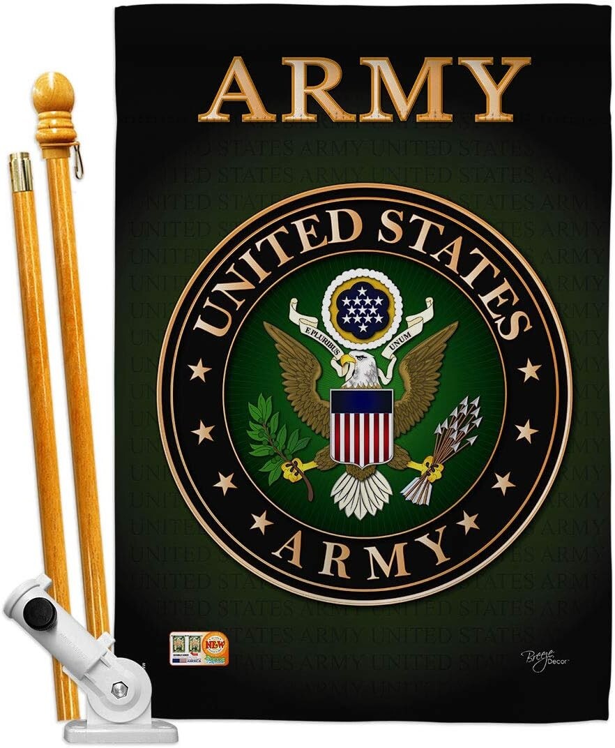 Elegant 28"x40" Double-Sided Military Flag with Adjustable Bracket - Made in USA
