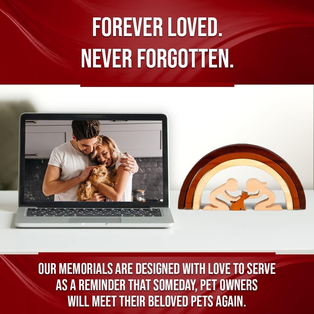 Inspirational Rainbow Bridge Cat Remembrance Statue - Thoughtful Sympathy Gift