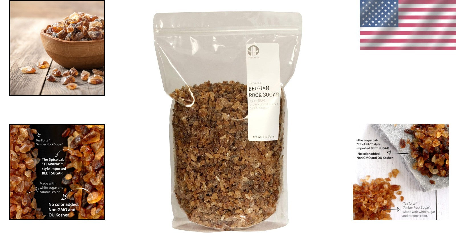 Versatile 5lbs Belgian Brown Rock Sugar – Ideal for Baking, Beverages & Desserts