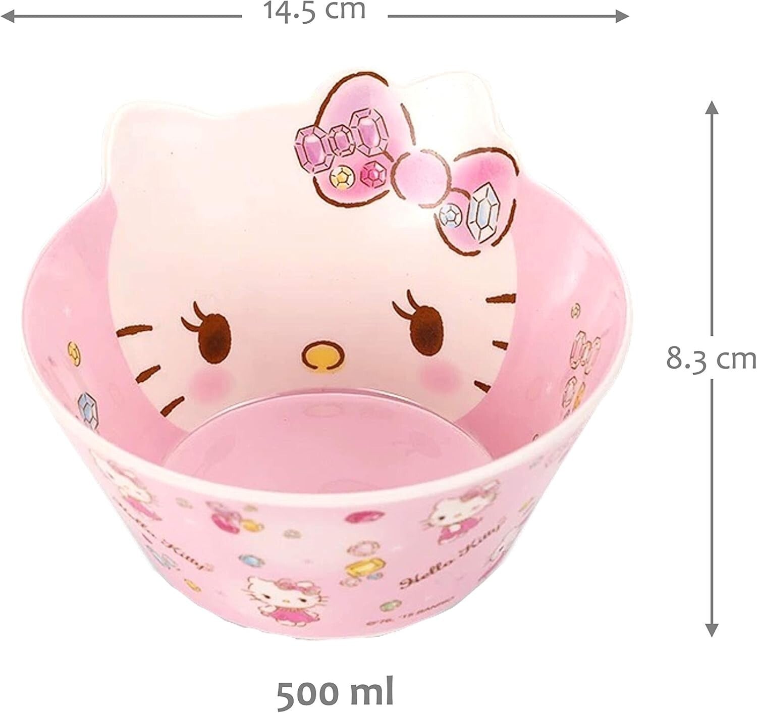 Durable Pink Hello Kitty Dinnerware Set – Bowl, Plate, Cup & Spoon for Kids