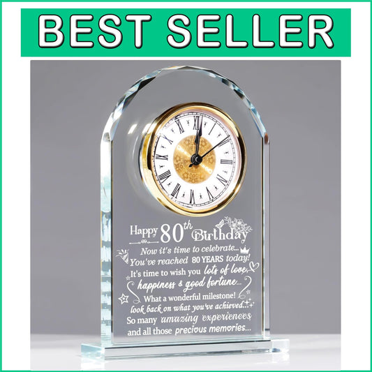 Decorative 80th Birthday Quartz Clock - Memory Keeper for Milestone Celebrations