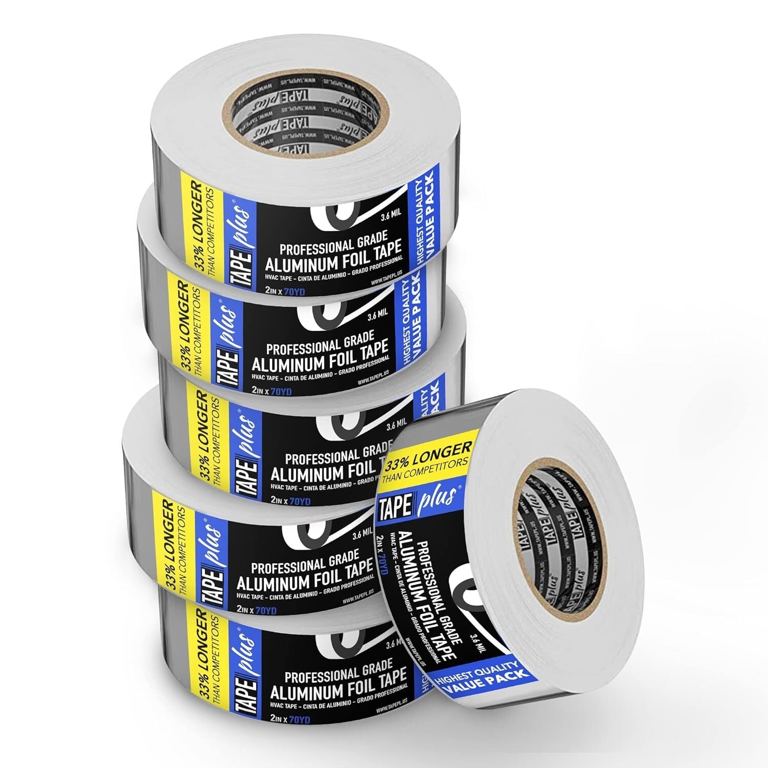 6-Pack Heavy-Duty Aluminum Foil Tape – 2Inch x 70Yards with Money-Back Guarantee